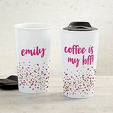 Sparkling Name Personalized Double-Wall Ceramic Travel Mug - 33176