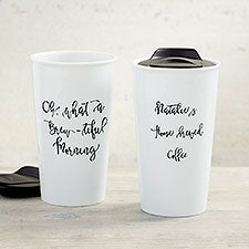 Expressions Personalized Double-Wall Ceramic Travel Mug - 33177