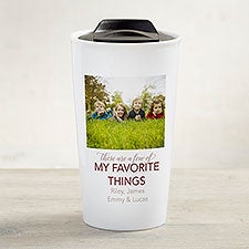 My Favorite Things Personalized Double-Wall Ceramic Travel Mug - 33178