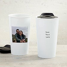 Romantic Photo Personalized Double-Walled Ceramic Travel Mug - 33181