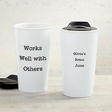 Office Expressions Personalized Double-Wall Ceramic Travel Mug - 33185