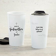 Godparent Personalized 12 oz Double-Wall Ceramic Travel Mug - 33193