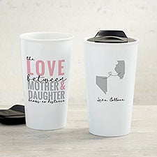 Love Knows No Distance Personalized Ceramic Travel Mug for Her  - 33199