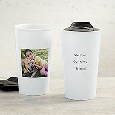 Pet Photo Personalized 12oz Double-Walled Ceramic Travel Mug - 33207