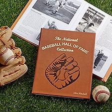 Baseball Hall of Fame Personalized Leather Book - 33231D
