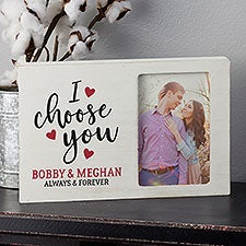 I Choose You Personalized Offset Wood Box Picture Frame - 33270