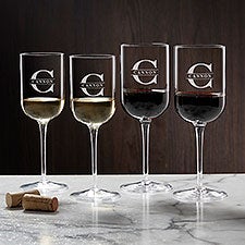 Lavish Last Name Personalized Luigi Bormioli Sublime Wine Glasses - 33278