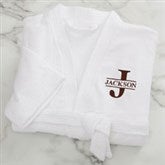 Lavish Last Name Personalized White Velour Robe - 33286