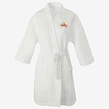Playful Name Embroidered Waffle Weave Kimono Robe - 33290