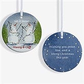 Personalized Snow Couple Porcelain Christmas Ornament - 3333