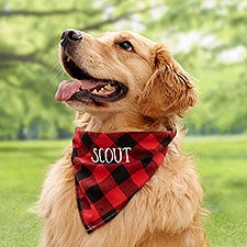 Red Buffalo Check Personalized Dog Bandana - 33332