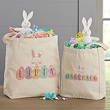 Happy Easter Eggs Personalized Canvas Tote Bags - 33350