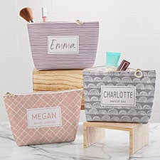 Hand Drawn Patterns Personalized Makeup Bag  - 33378