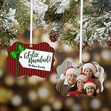 Gift Tag Greetings Personalized Photo Metal Ornament - 33430