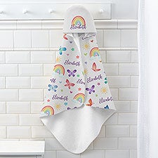 Watercolor Brights Personalized Baby Hooded Towels - 33432