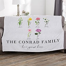 Personalized Birth Month Flower Blankets - 33461