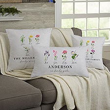 Birth Month Flower Personalized Throw Pillows - 33462