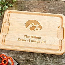 NCAA Iowa Hawkeyes Personalized Maple Cutting Boards - 33490