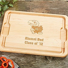 NCAA Kansas Jayhawks Personalized Maple Cutting Boards - 33494