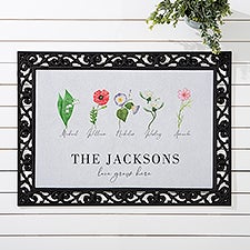 Birth Month Flower Personalized Doormats  - 33532