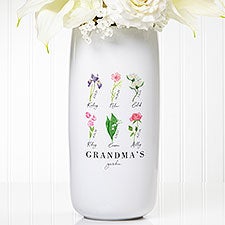 Family Birth Month Flower Personalized Ceramic Vase - 33534