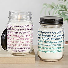 Words of Encouragement Personalized Farmhouse Candle Jar - 33536