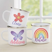 Watercolor Brights Personalized Kids Enamel Mugs - 33539