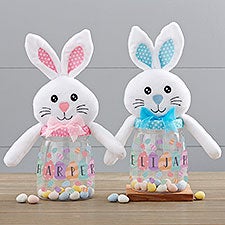 Happy Easter Eggs Personalized Easter Bunny Candy Jar - 33551