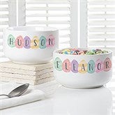 Happy Easter Eggs Personalized Kids Cereal Bowls - 33554