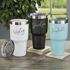 Trendy Script Name Personalized 30oz Stainless Steel Tumblers - 33565