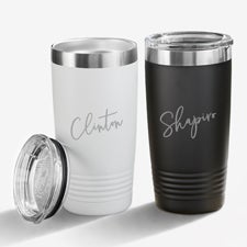 Trendy Script Name Personalized 20oz Stainless Steel Tumblers  - 33566