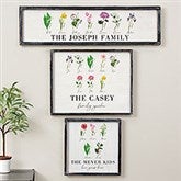 Family Birth Month Flowers Personalized Barnwood Frame Wall Art - 33573