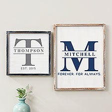 Lavish Last Name Personalized Barnwood Frame Wall Art  - 33574