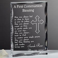 Personalized First Communion Blessing Keepsake Sculpture - 3358