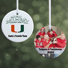 NCAA Miami Hurricanes Personalized Ornaments - 33640