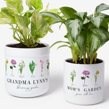 Birth Month Flower Personalized Outdoor Flower Pot - 33692