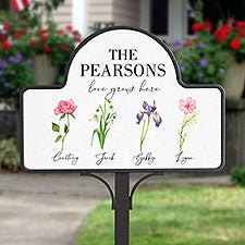Birth Month Flower Personalized Magnetic Garden Sign - 33695