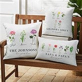Birth Month Flower Personalized Outdoor Throw Pillow - 33697