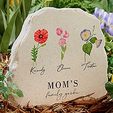 Birth Month Flower Personalized Standing Garden Stone - 33698