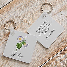 Birth Month Flower Personalized Keychain - 33702