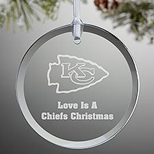 NFL Kansas City Chiefs Personalized Glass Ornaments - 33720