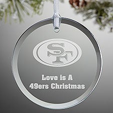 NFL San Francisco 49ers Personalized Glass Ornaments - 33741