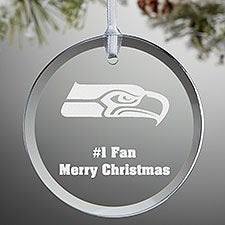 NFL Seattle Seahawks Personalized Glass Ornaments - 33742