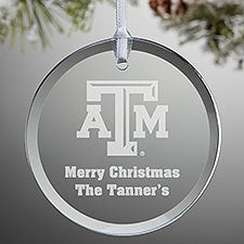 NCAA Texas A&M Aggies Personalized Glass Ornaments - 33820