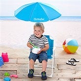 Personalized Kids Beach Chair & Umbrella Set - Blue - 3385-B