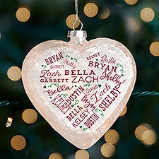 Close To Her Heart Personalized Lightable Glass Heart Ornament - 33861