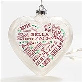 Close To Her Heart Personalized Lightable Glass Heart Ornament - 33861