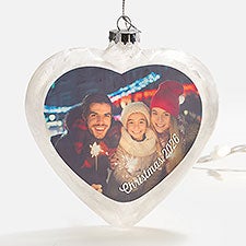 Precious Photo Personalized Lightable Glass Heart Ornament - 33862