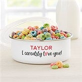 I Cerealsly Love You Personalized Romantic Enamel Bowl with Lid  - 33886