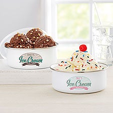 Ice Cream Shoppe Personalized Enamel Bowl with Lid  - 33890